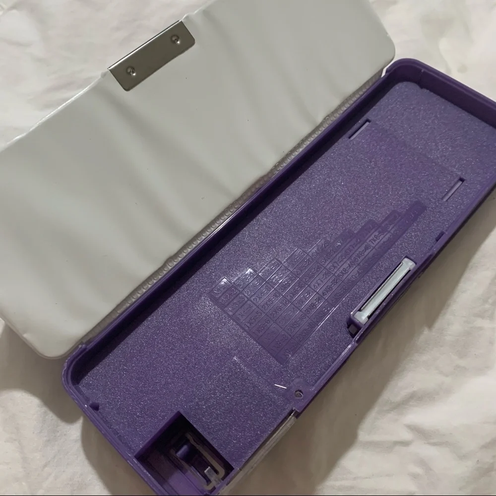 Y2K Inspired Purple Unicorn Double-Sided Hard Pencil Case with Sharpener